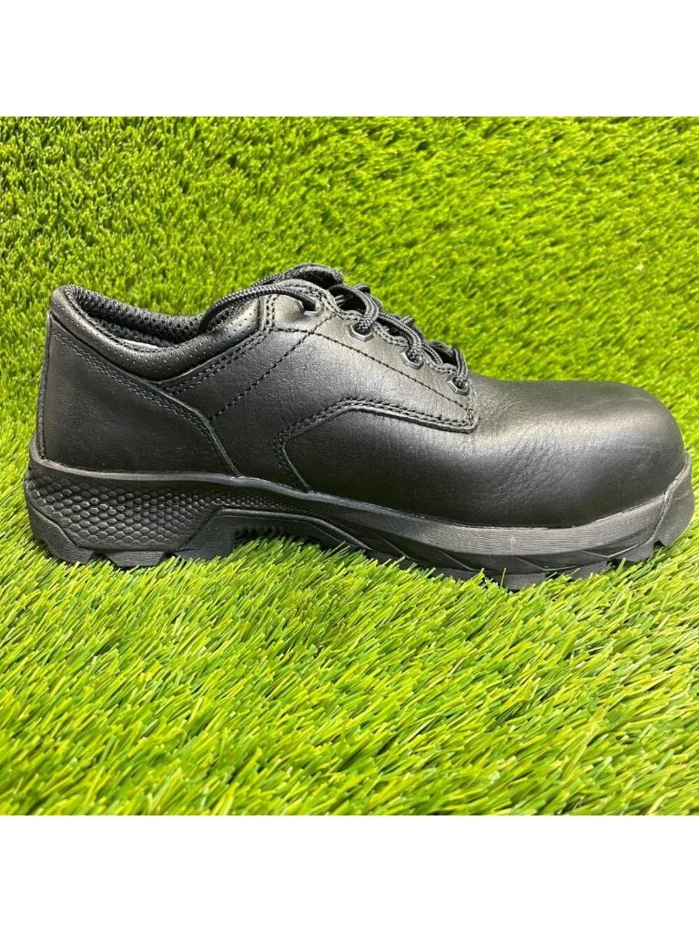 Timberland Pro Titan EV Mens Size 8.5 Triple Black Composite Toe Oxford Shoes